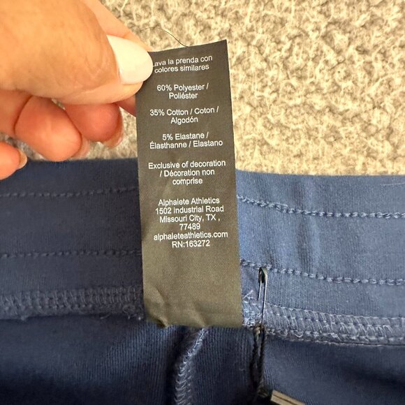 Alphalete Essential Core Joggers High Waist Blue Stretch Tapered Zip Pockets - Picture 7 of 13